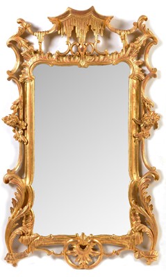 Lot 677 - Modern Chippendale style giltwood mirror