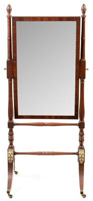 Lot 680 - 20th Century Regency style cheval mirror