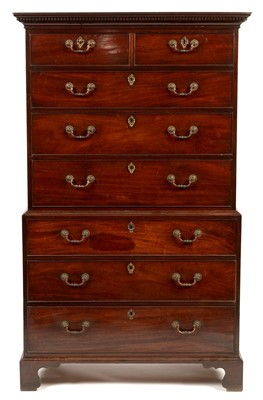 Lot 746 - 19th Century mahogany chest on chest
