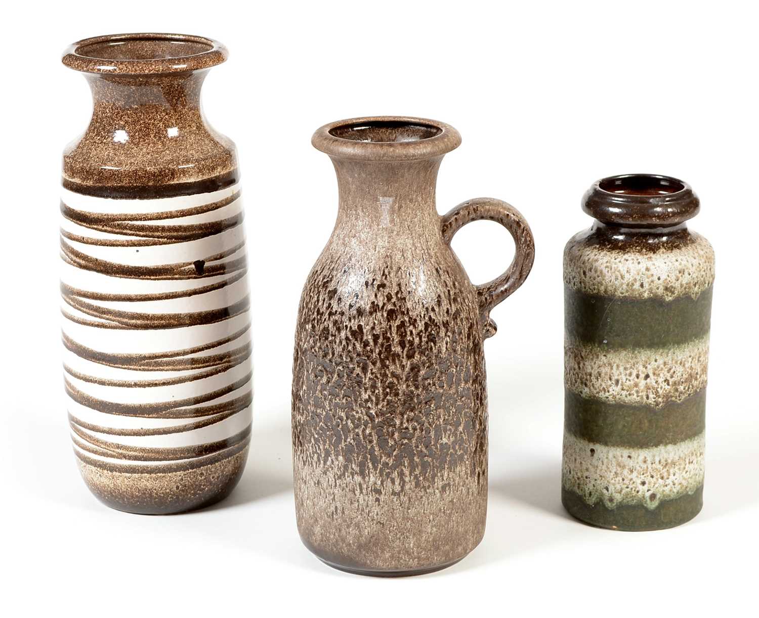Lot 1107 - Three West German pottery vases
