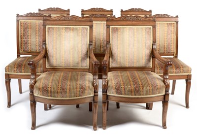 Lot 790 - Eight late Victorian walnut dining chairs