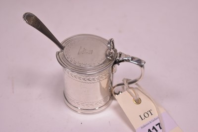 Lot 417 - Silver mustard pot by John Delmester