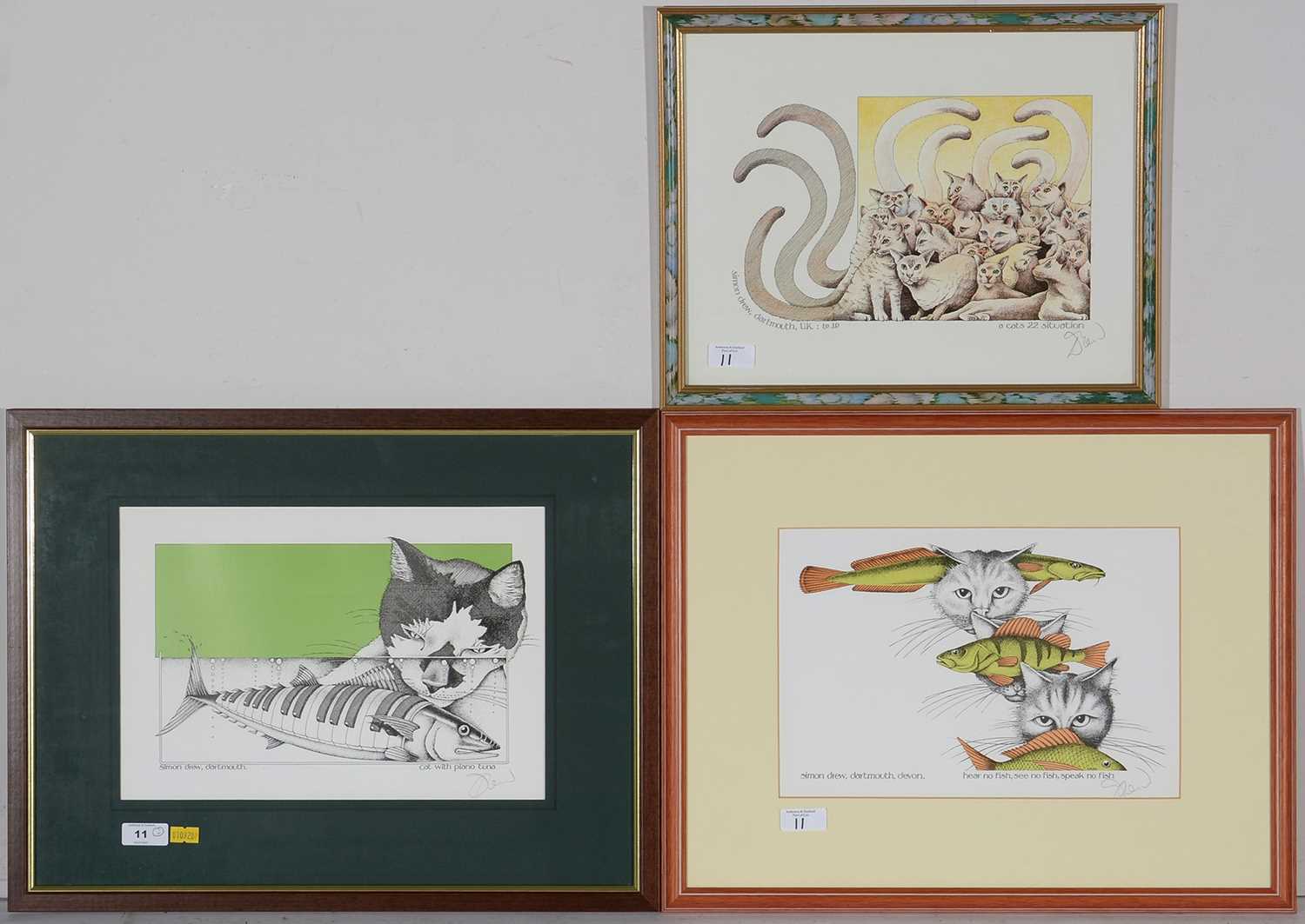 Simon Drew Rabbit Cocktail Lot 11 - Simon Drew - three prints.