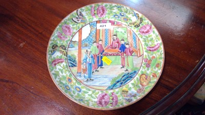 Lot 421 - Three Cantonese famille rose plates