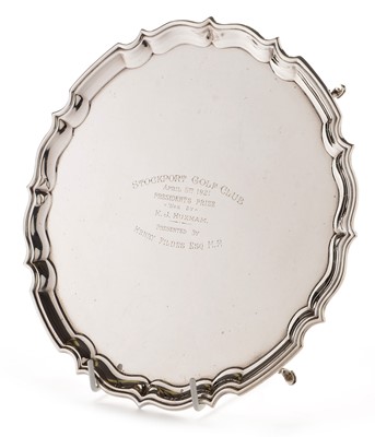Lot 231 - A George V silver salver by Barker Brothers