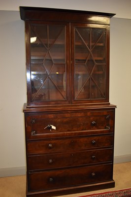 Lot 455 - Victorian mahogany secretaire bookcase