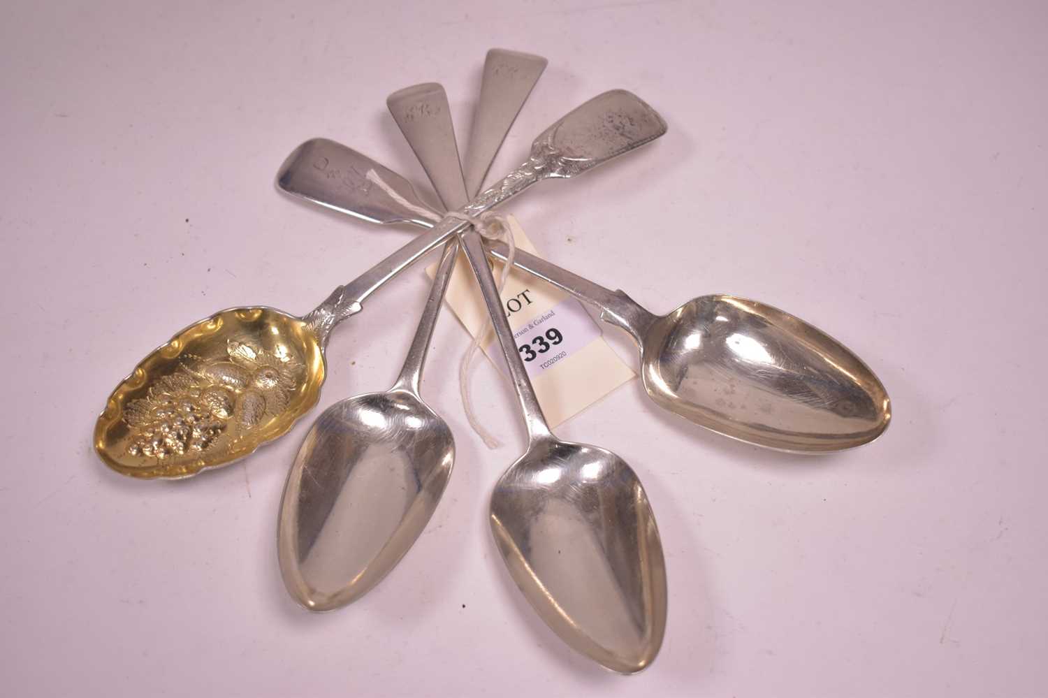 Lot 339 - Four silver tablespoons