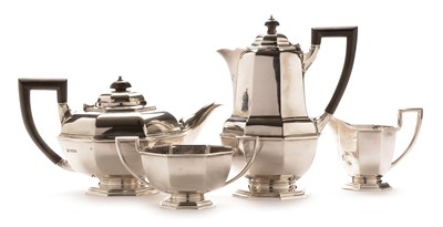 Lot 223 - A four piece silver tea service