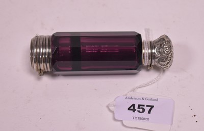 Lot 457 - Purple glass scent bottle