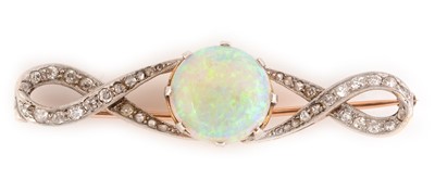 Lot 178 - Victorian opal and diamond brooch