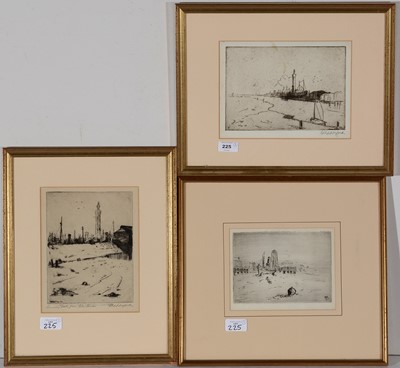 Lot 225 - Frederick Appleyard, and Attr. Charles Napier Hemy - etchings.