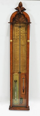 Lot 770 - A Victorian oak Admiral Fitzroy barometer