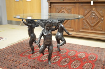 Lot 873 - After Auguste Moreau bronzed coffee table