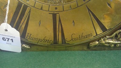 Lot 671 - A hook and spike wall clock by William Humphries