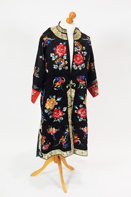 Lot 600 - Two Chinese embroidered silk robes