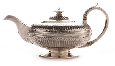 Lot 242 - A George IV silver teapot by John James Keith
