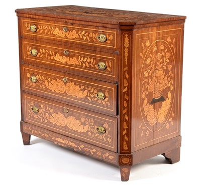 Lot 798 - 19th Century dutch marquetry chest of drawers