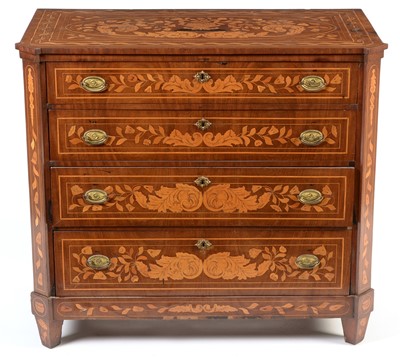 Lot 798 - 19th Century dutch marquetry chest of drawers