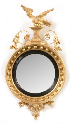 Lot 687 - Regency giltwood and gesso convex mirror