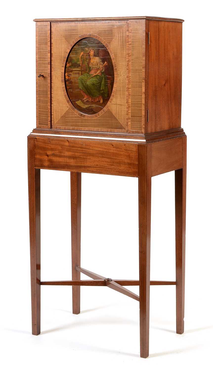 Lot 834 - Gillows satinwood music cabinet