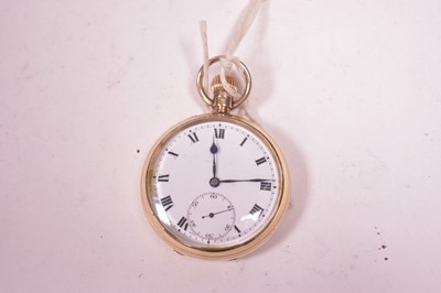 Lot 85 - 9ct yellow gold cased open faced pocket watch