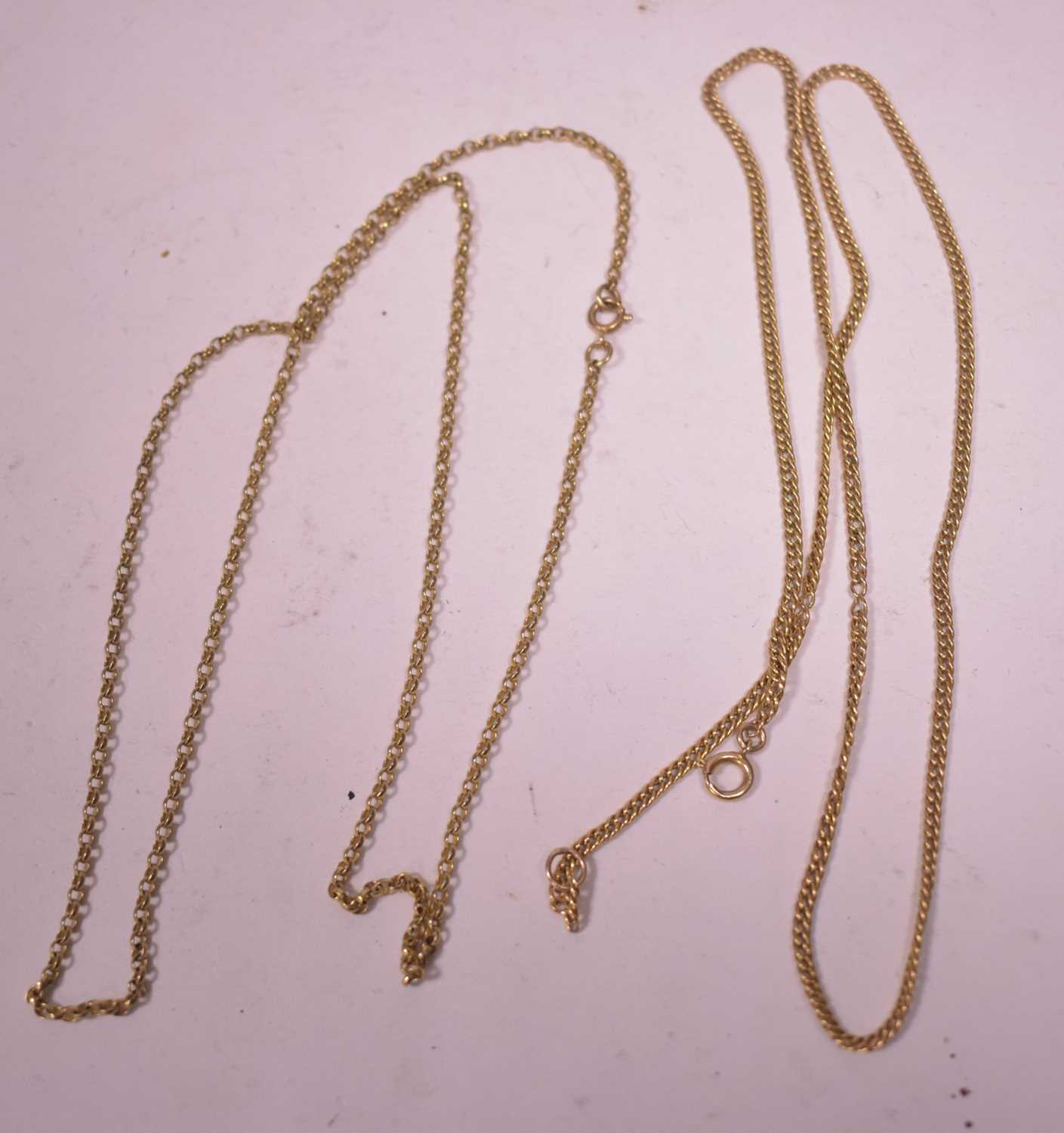Lot 22 - Two gold chain necklaces
