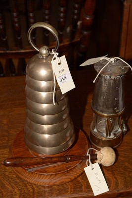 Lot 312 - Gong and miners lamp