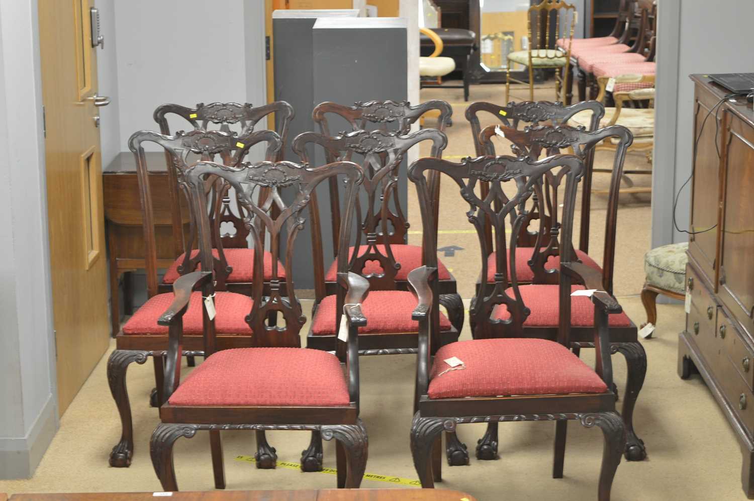 Lot 609 - Eight Georgian style dining chairs