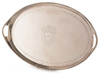 Lot 201 - 19th Century silver-plated oval tray