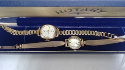 Lot 396 - Two gold cocktail watches