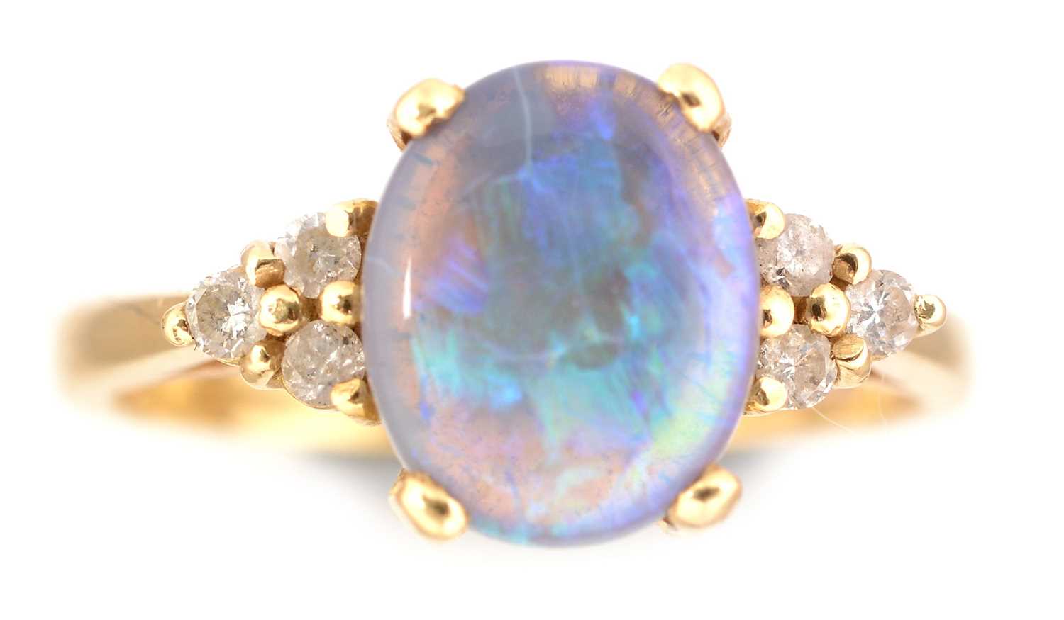 Lot 83 - Opal and diamond ring