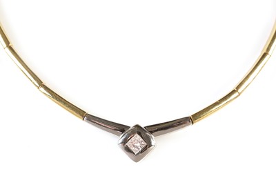Lot 113 - Princess cut diamond necklace