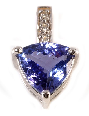 Lot 135 - Tanzanite and diamond pendant