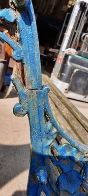 Lot 826 - Coalbrookdale nasturtium pattern cast iron garden bench