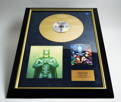 Lot 618 - A framed presentation DVD Gold Disc 'Batman &...