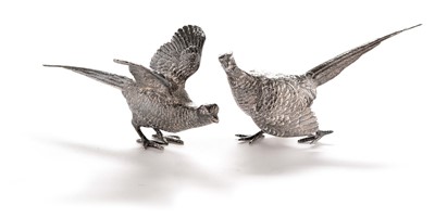 Lot 208 - A pair of silver pheasants by Vanders
