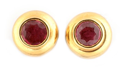 Lot 194 - A pair of ruby stud earrings