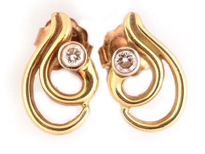 Lot 196 - Diamond scroll earrings