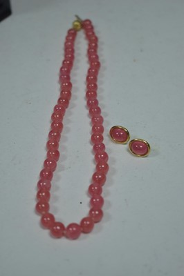 Lot 197 - H. Stern rose quartz necklace and earrings