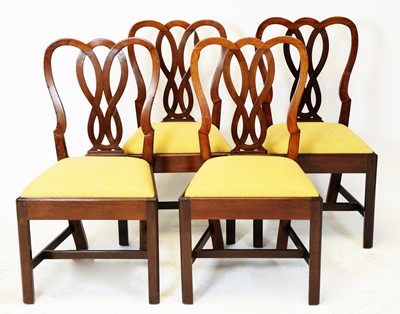 Lot 884 - Set of four 19th Century mahogany dining chairs