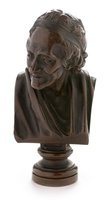 Lot 267 - Bronze bust of Voltaire.