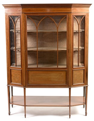 Lot 763 - Edwardian mahogany and satinwood banded display cabinet