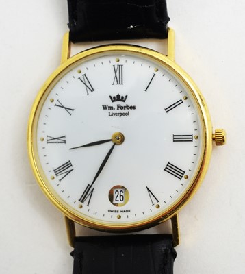 Lot 83 - William Forbes 18ct gold wristwatch