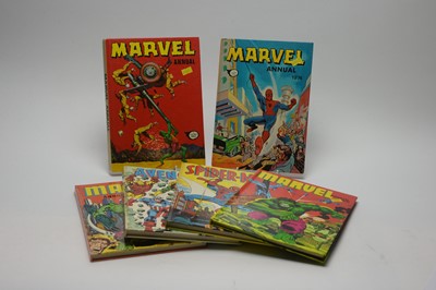 Lot 447 - British Marvel Annuals in hardback.