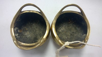 Lot 79 - A pair of small Chinese bronze censers