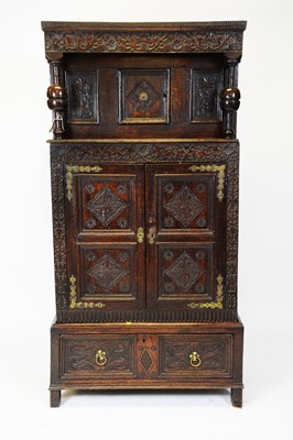 Lot 835 - 17th Century and later oak cupboard