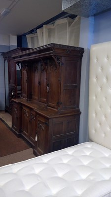 Lot 541 - Victorian Gothic breakfront cabinet.