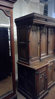 Lot 541 - Victorian Gothic breakfront cabinet.