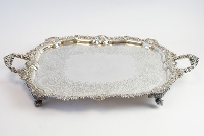 Lot 168 - A George IV silver two handled tray, by Robert Gainsford