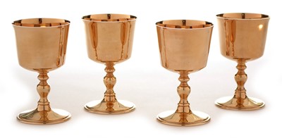 Lot 268a - A set of four 9ct yellow gold goblets